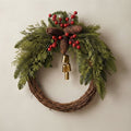 Christmas Wreath with Pinecones, Berries & Golden Bells — Default
