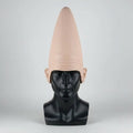 Conehead Halloween Costume Headpiece with Moulded Ears and Forehead Wrinkles – Latex Mask — Beige