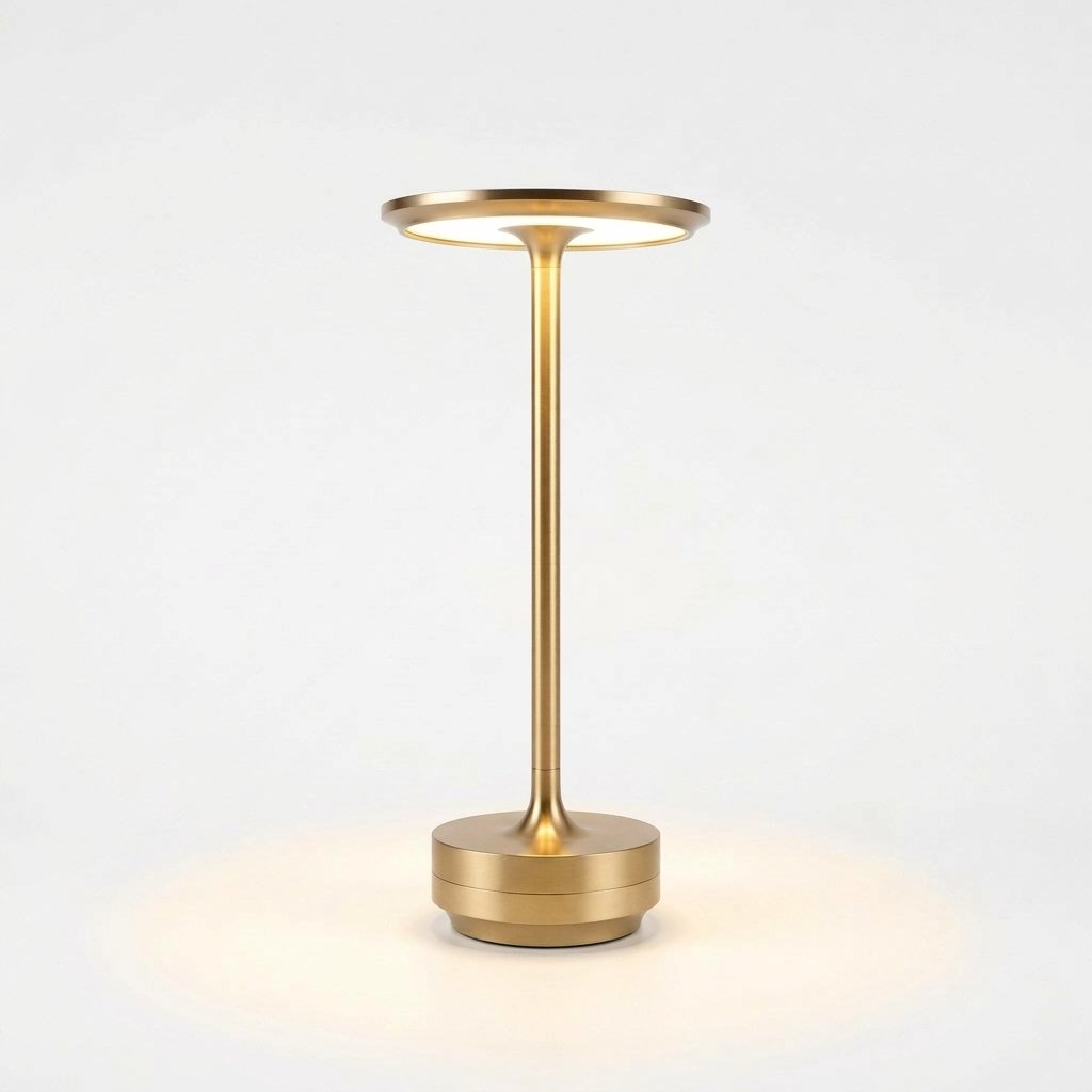Cordless Touch Lamp with Warm LED Glow, Dimmable — Gold