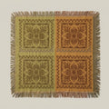 Cotton Tassel Throw Blanket with Mandala Pattern — Olive