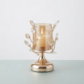 Crystal Petal Candle Holder with Glass Hurricane — Small