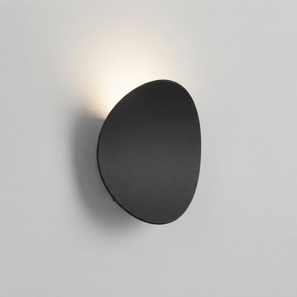 Curved LED Wall Light with 3 Colour Temperatures, Black — Black