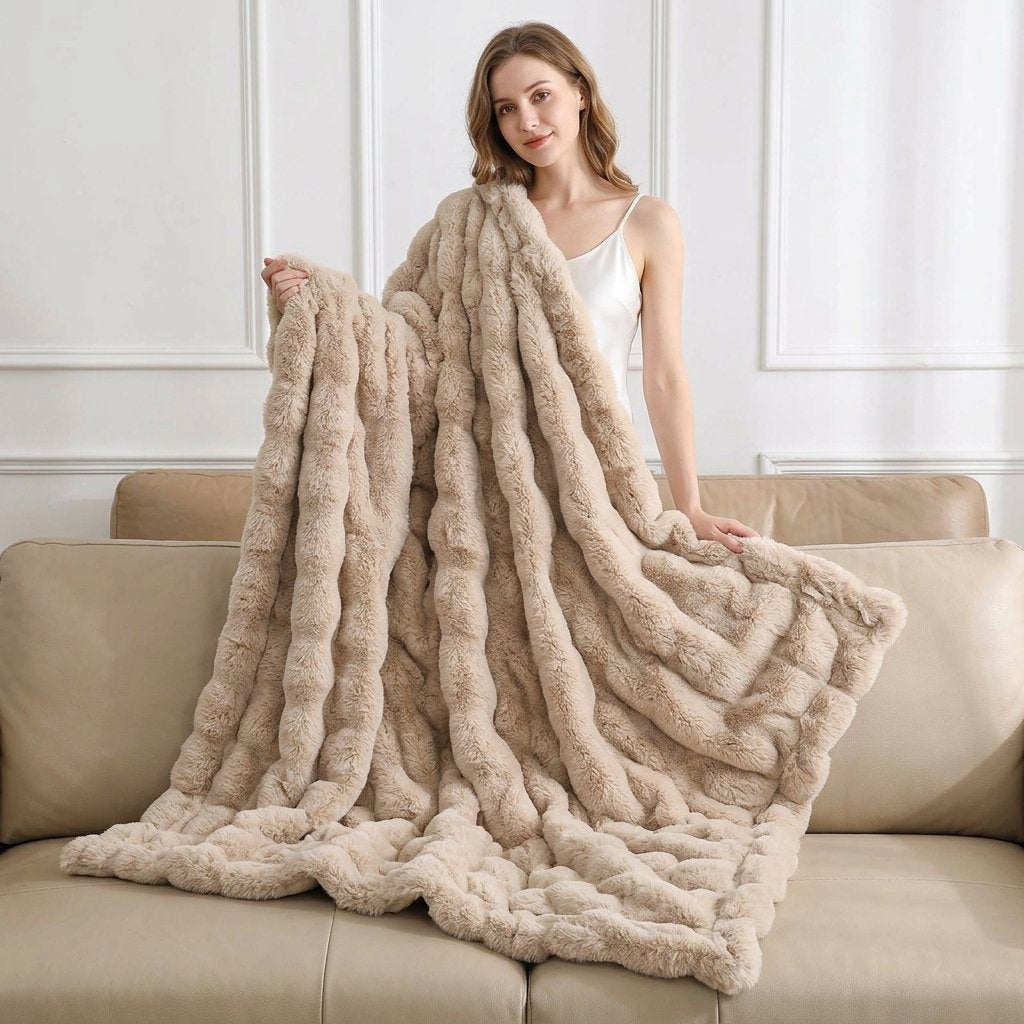 Faux Fur Throw Blanket – Ultra-Soft Plush, All Sizes — Mocha Its