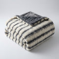 Faux Fur Throw Blanket with Ruched Texture, Ultra-Soft — Snow Dusk