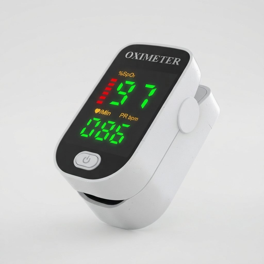 Fingertip Pulse Oximeter – SpO2 & Heart Rate Monitor — White
