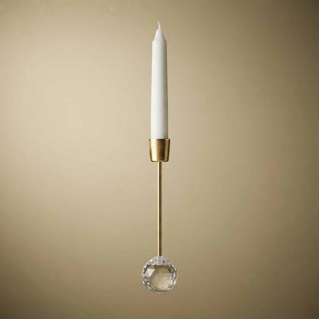 Flameless LED Christmas Tree Candles with Crystal Drops — Gold