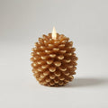 Flameless LED Pinecone Candles with Remote Control — Golden Brown