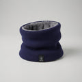 Fleece-Lined Knitted Snood Neck Warmer, One Size — Navy
