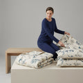 Floral Cotton Quilted Coverlet Set with 2 Pillowcases — 90" x 98" + 2 pillowcases