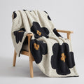 Floral Knitted Throw Blanket – Soft Bouclé, 47×59 in — Agate Grey