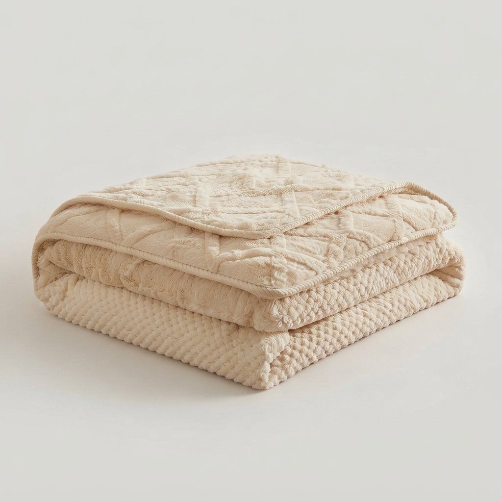Fluffy Pillowcases Set of 2 – Textured Plush, 48x74 cm — Beige