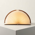 Foldable Book Lamp, Rechargeable with 3 Light Modes — Wood