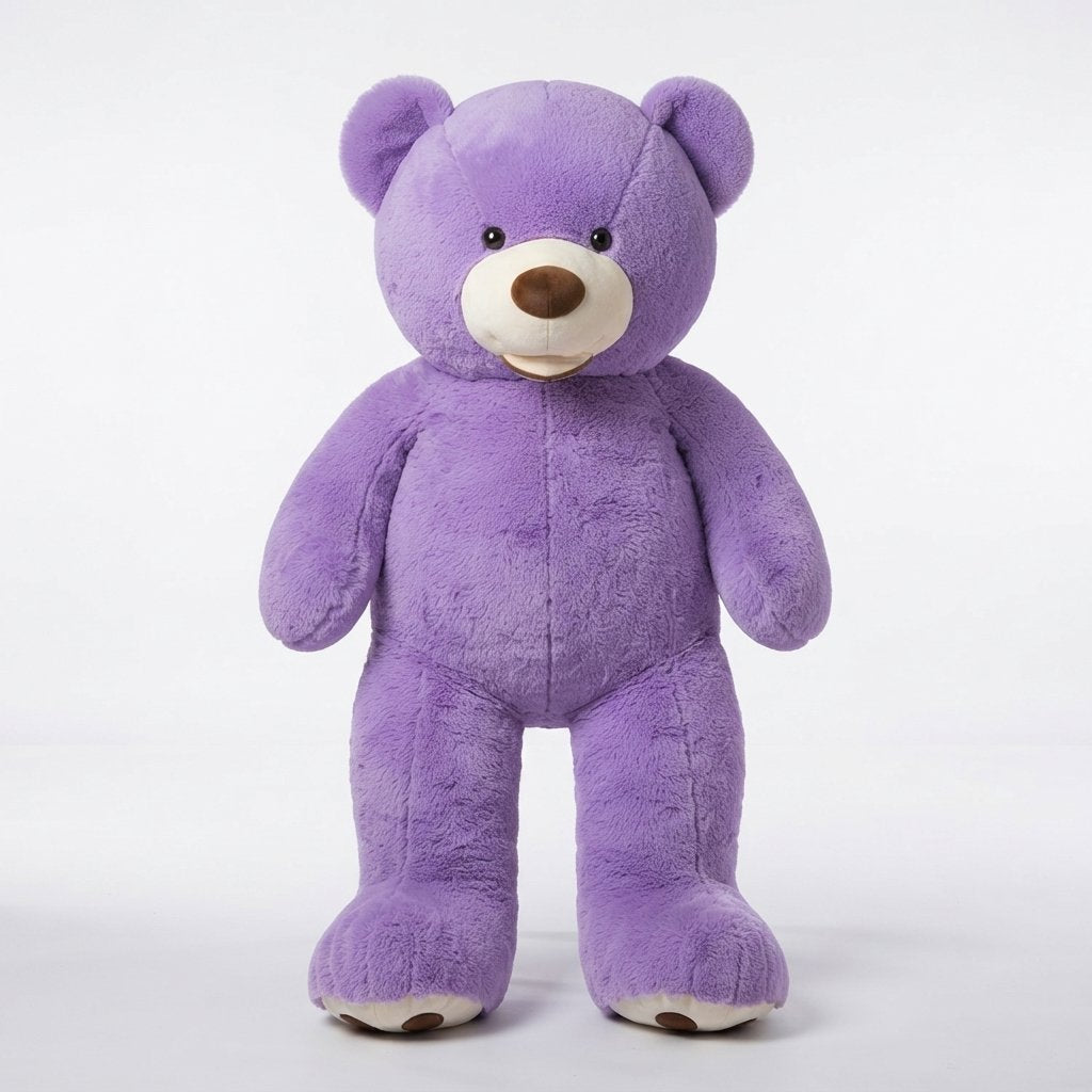 Giant Plush Teddy Bear – Soft Cuddly Toy in 7 Sizes — Purple