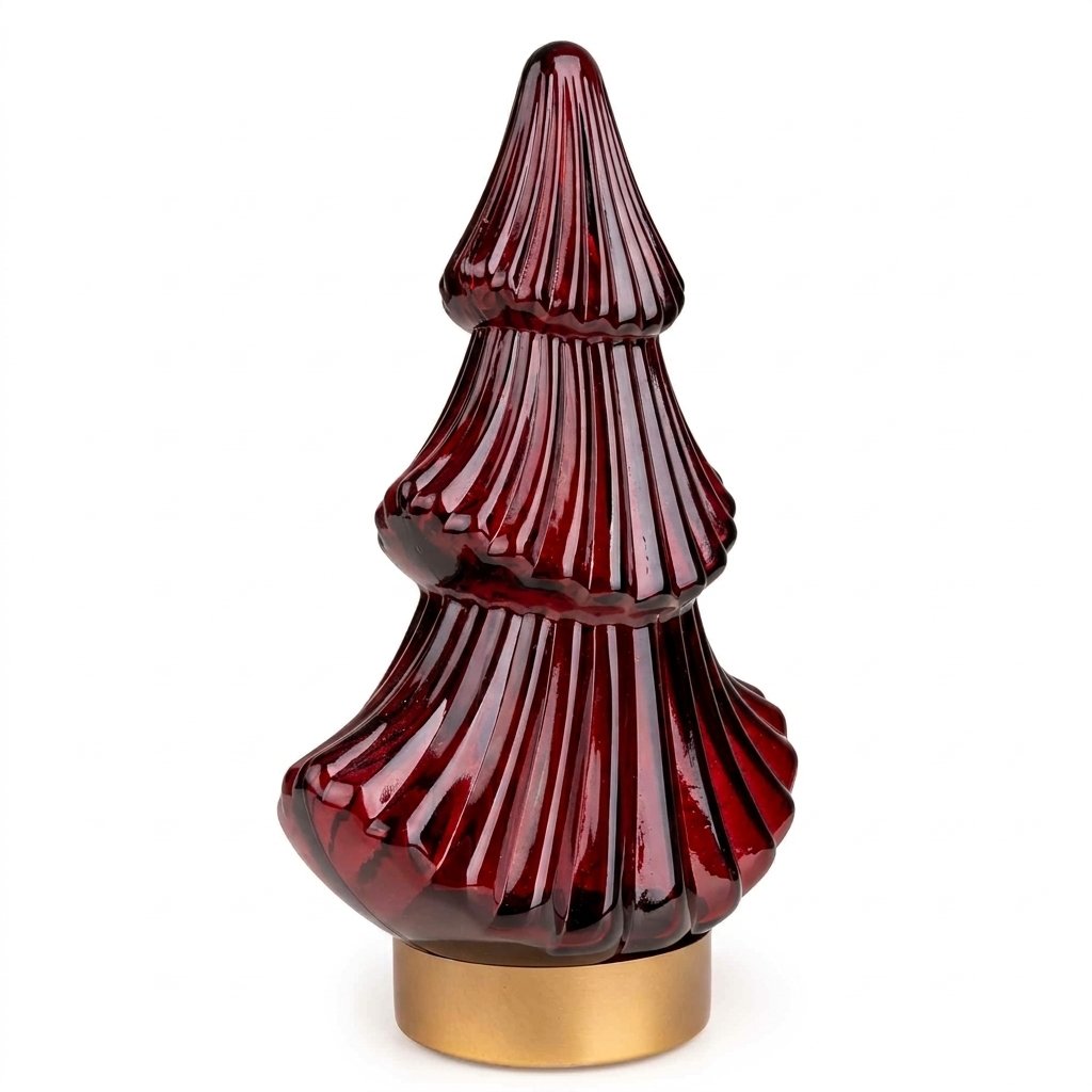 Glass LED Christmas Tree Decoration, Red, Green or Gold — Red