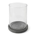 Grey Hurricane Lantern with Concrete Base, 2 Sizes — Large