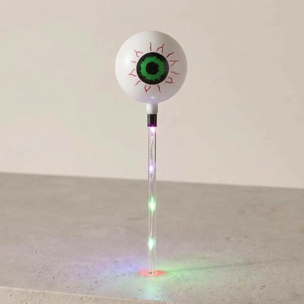 Halloween Eyeball Solar or Battery Garden Stake Lights with LED Illuminated Stakes – Set of 6 — Colourful Light