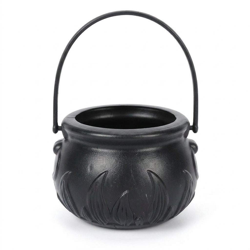 Halloween Witch's Cauldron Mist Maker with Colour-Changing LED Lights — Black
