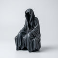 Hooded Grim Reaper Shelf Sitter Figurine – Faceless Gothic Resin Statue for Shelves and Desks — 13cm