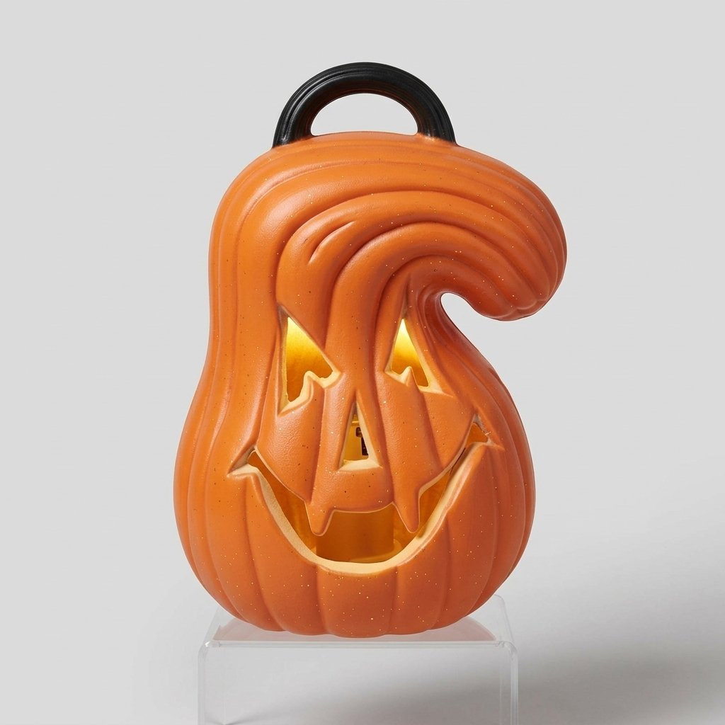 Illuminated Jack-o'-Lantern Pumpkin Lamp with Multicolour LED – Battery Operated Halloween Decoration — Default