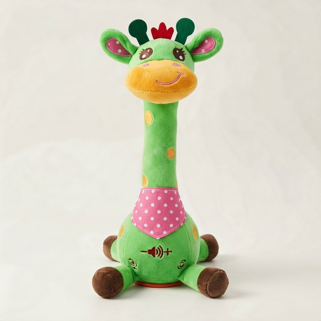 Interactive Singing Giraffe Plush Toy with Lights — Green