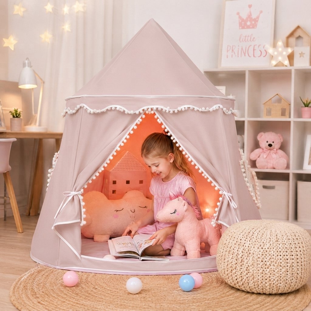 Kids Play Tent – Indoor Teepee for Toddlers & Children — Pink