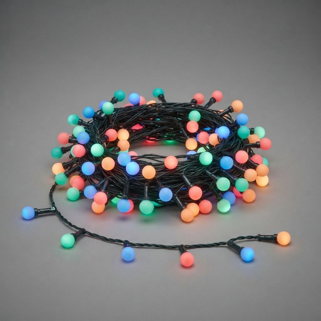 LED Ball String Lights, 8 Modes, Indoor & Outdoor Use — Multicolour