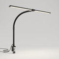 LED Desk Lamp with Flexible Arm and Clamp, Dimmable — Black - L 73 cm (28.7") W 5.5 cm (2.1") H 68 cm (26.8")