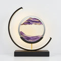 LED Sand Art Table Lamp with Circular Frame — Tri-colour rechargeable touchscreen with stepless dimming