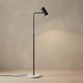 Minimalist Metal Floor Lamp with Marble Base, 3 Colours — Black
