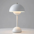 Mushroom Dome Table Lamp with Rounded Base — White