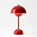 Mushroom Table Lamp, Cordless Rechargeable LED — Red
