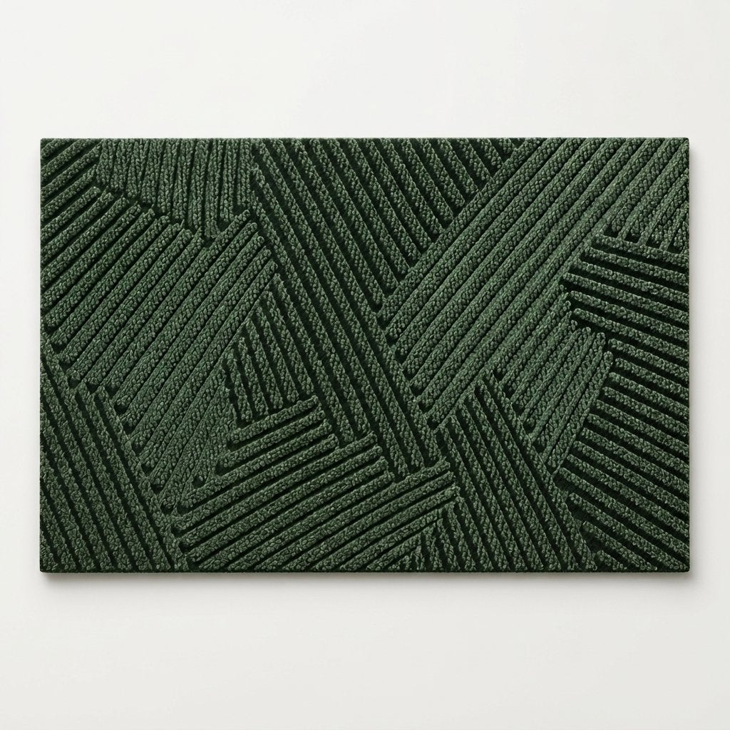 Non-Slip Door Mat with Textured Pattern, Indoor & Outdoor — Green