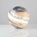 Planet Globe Table Lamp, sculpted glass, warm glow — M 12cm