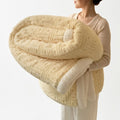 Plush Velvet Throw Blanket – Double-Sided Soft Fleece — Ivory Cream
