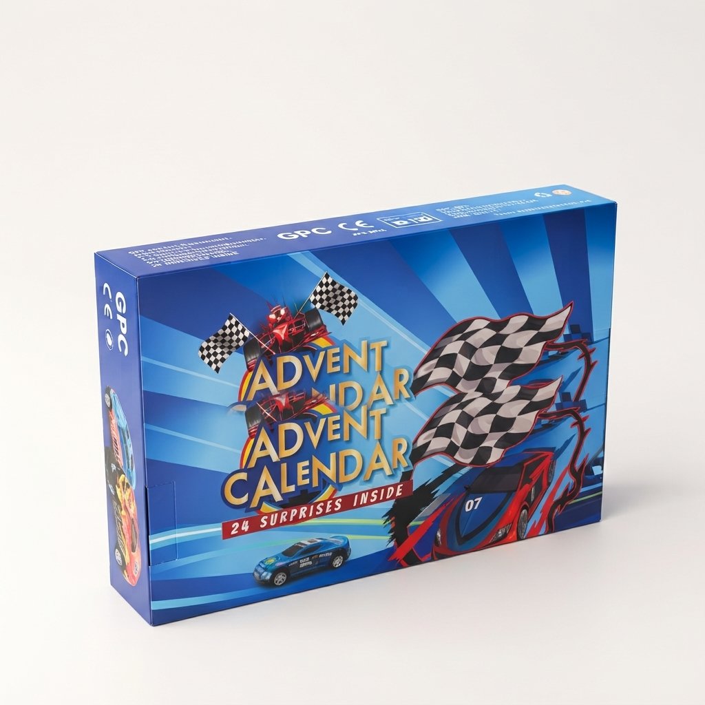 Racing Car Advent Calendar with 24 Miniature Cars — Blue