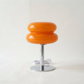 Retro Glass Table Lamp with Chrome Base — Orange