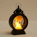 Retro Halloween Lantern with Warm LED Glow and Cut-Out Scene — Pumpkin