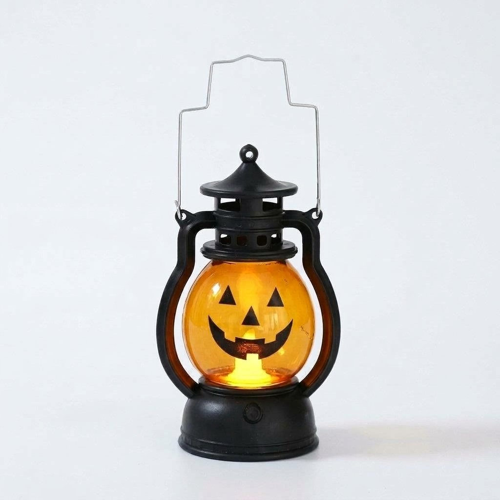 Retro Pumpkin LED Lantern with Warm Glow, Battery Operated, Toggle Switch — Warm Light(3000K)