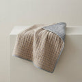 Reversible Cotton Throw Blanket – Quilted Seersucker — Dream Taupe