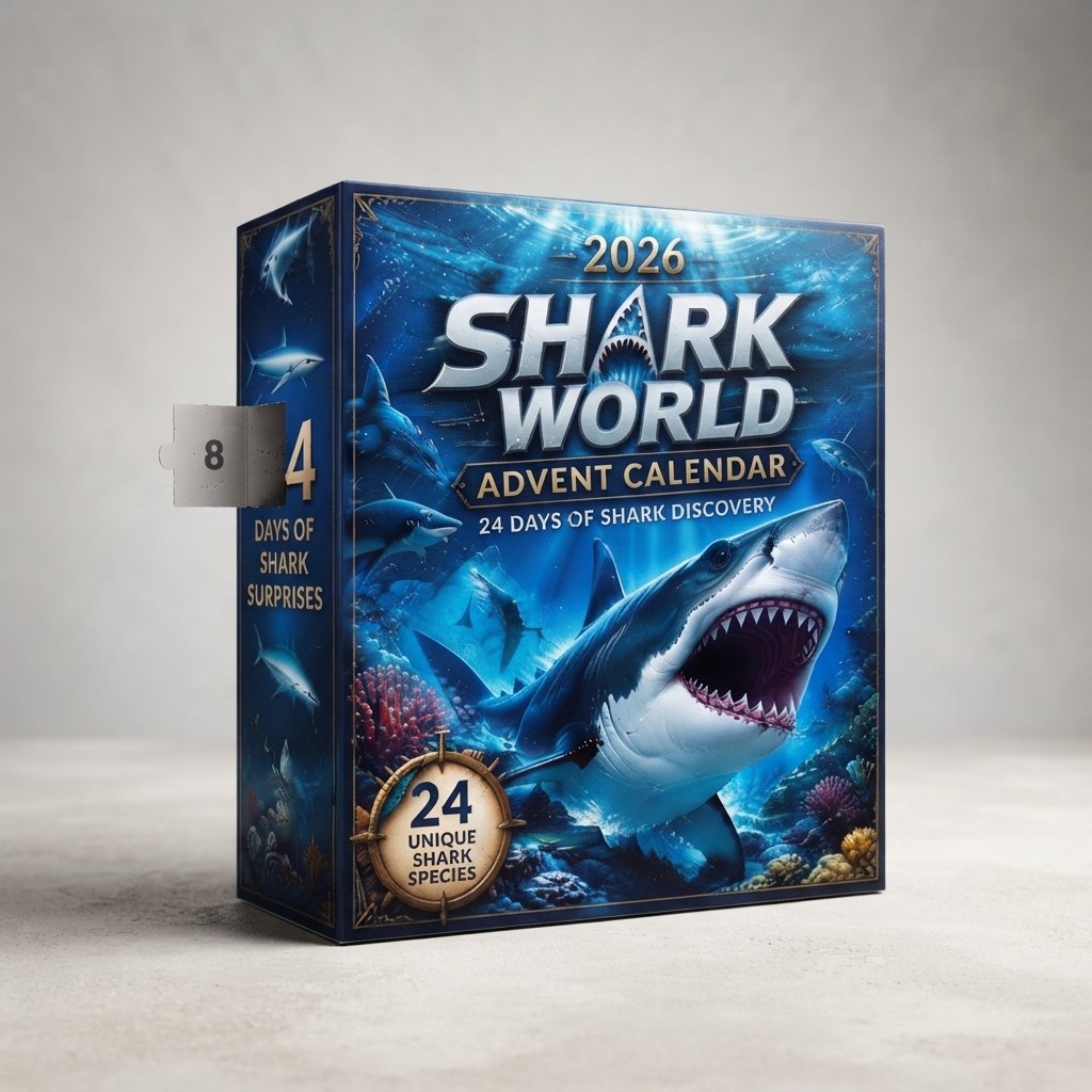 Shark Advent Calendar with 24 Collectible Figures — 2D Version