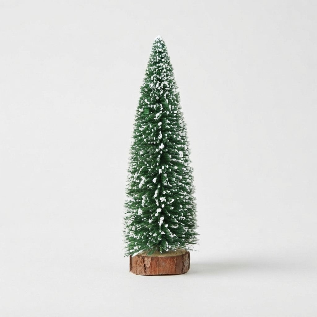 Snow-Flocked Mini Christmas Trees, Set of 5 — Green