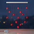 Snowflake LED Curtain Fairy Lights, 3.2 m, Mains Powered — Red