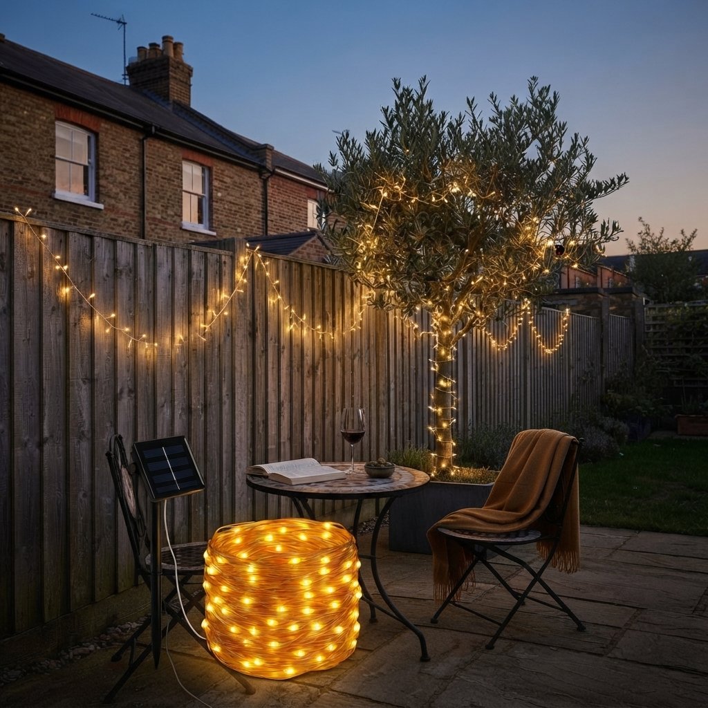 Solar Fairy Lights Outdoor, Waterproof LED String Lights — Warm White