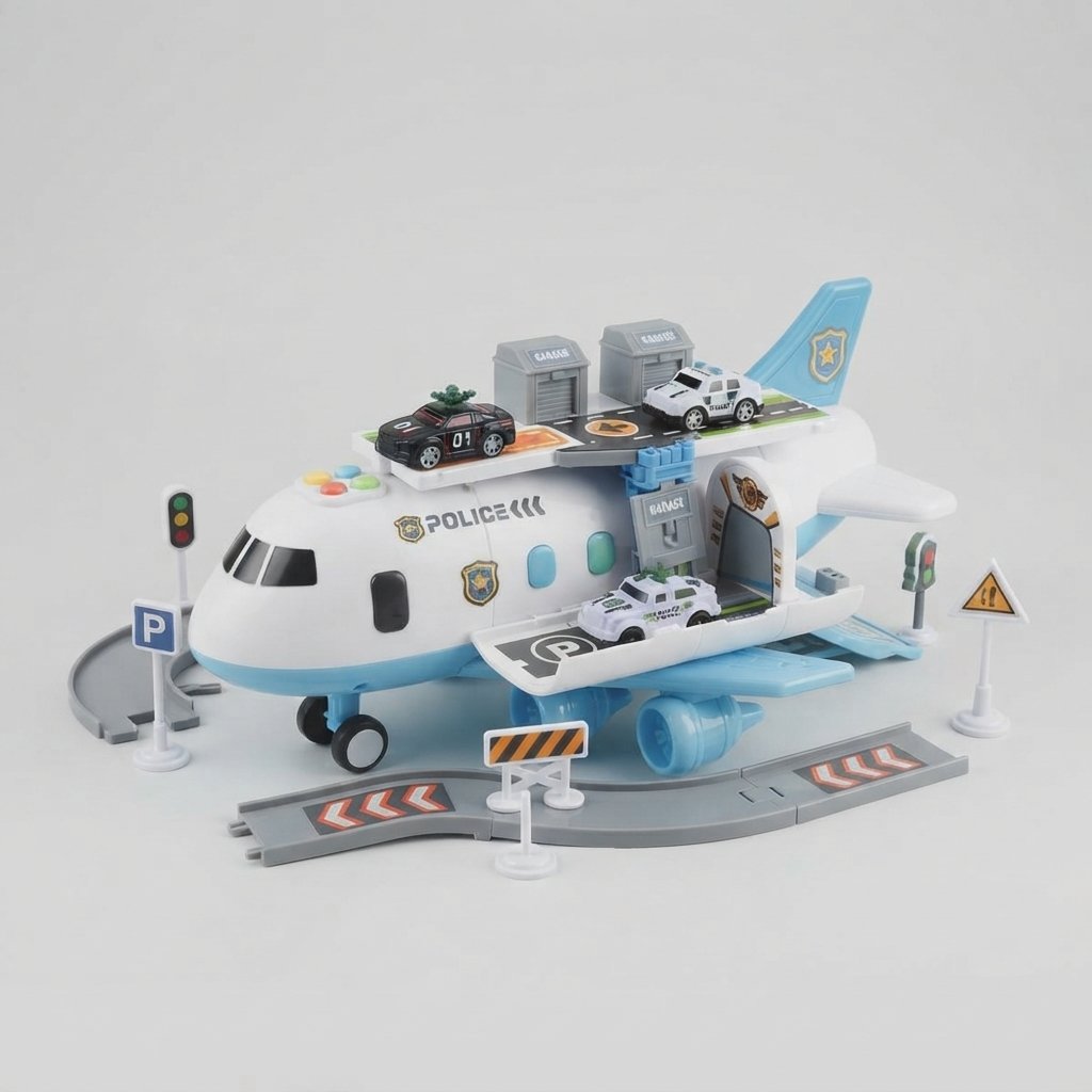 Toy Aeroplane Playset with Vehicles & Accessories — City