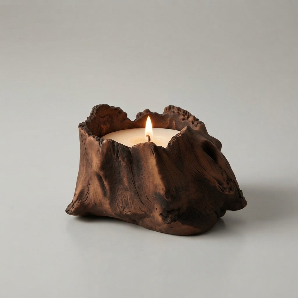 Tree Hollow Candle Holder in Textured Cement — Hearth Hollow