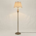 Velournis Vintage Floor Lamp with Pleated Fabric Shade — Beige
