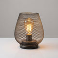 Wireless Metal Mesh LED Table Lamp, Warm Amber Glow — Ø 15.5cm x H 17cm (Ø 6.1" x H 6.7")