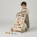 Wooden Baby Walker with Activity Board for Toddlers — Morandi Colour