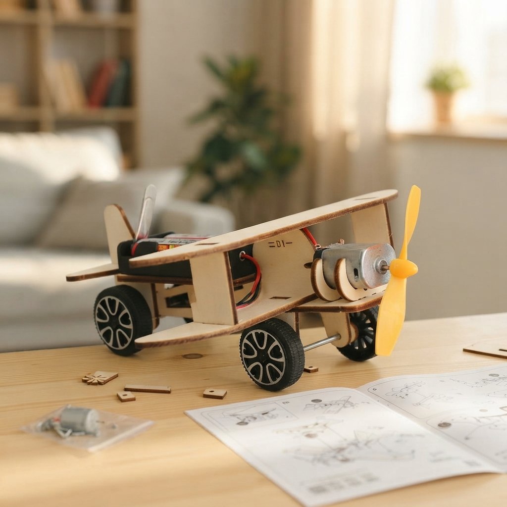 Wooden DIY Science Kit – Build & Learn Wijzig de titel naar: "Wooden DIY Science Kit – Build & Learn Stem Model" of "Wooden DIY Science Kit – Build & Learn | Stem Model" Model — Aeroplane