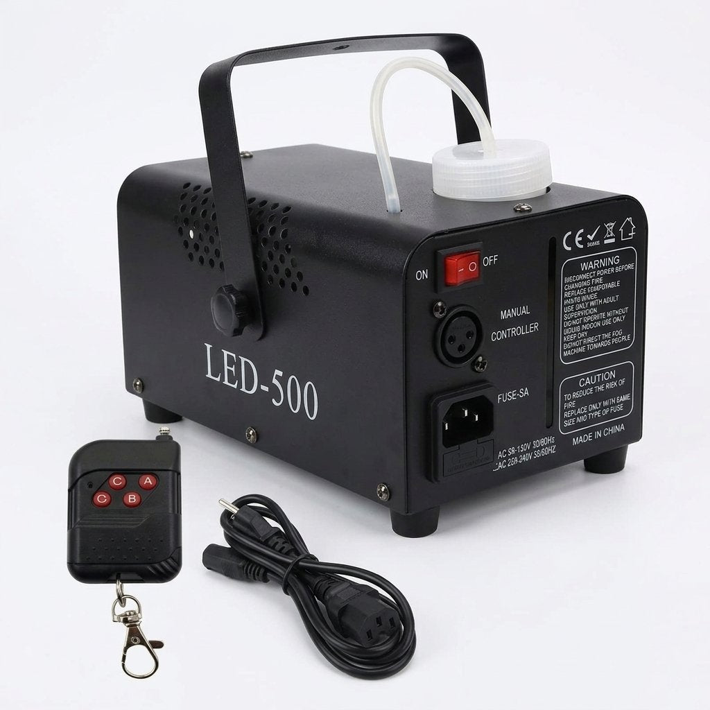 500W LED Fog Machine with Wireless Remote Control and Built-In Colour Lights — Colourful Line Control
